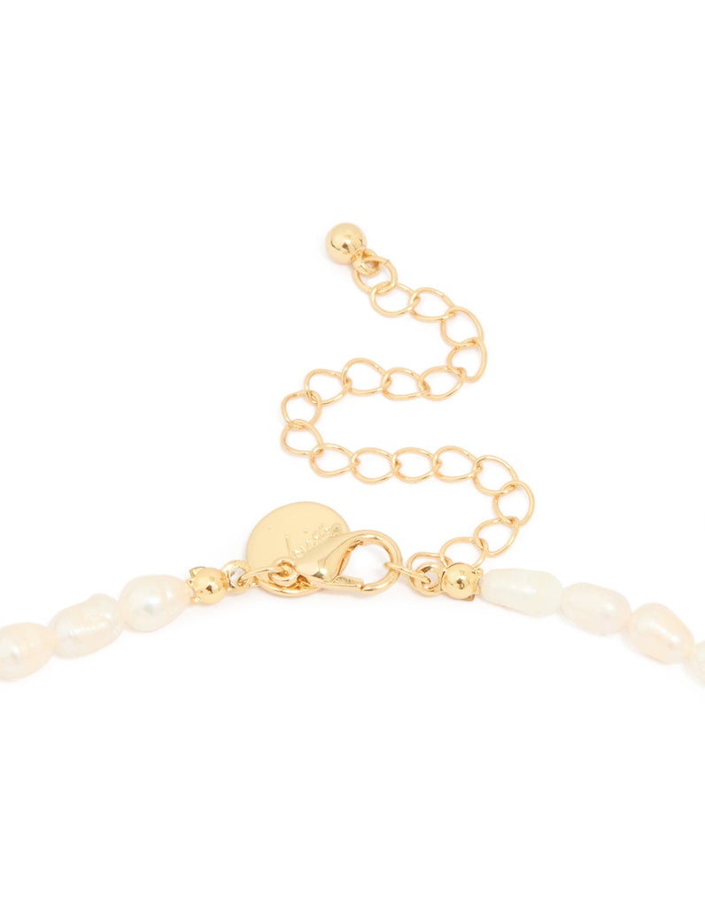 Gold Plated Freshwater Pearl Oval Drop Necklace Lovisa gold-plated-freshwater-pearl-oval-drop-necklace-lovisa