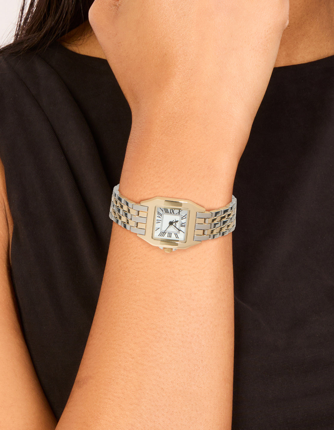 Mixed Metals Vintage Square Small Watch