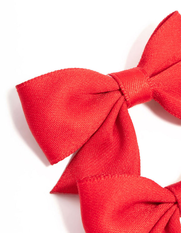 Red Fabric Bows 2-Pack