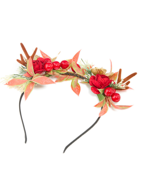 Fabric Berry & Reindeer Headband