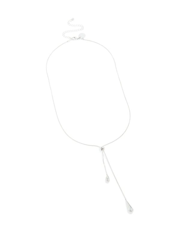 Waterproof Stainless Steel Pull Through Lariat Necklace