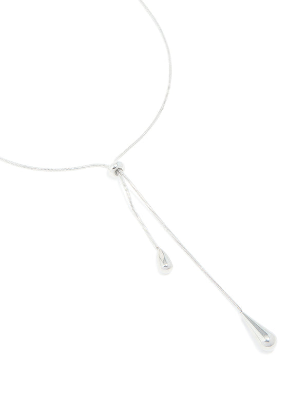 Waterproof Stainless Steel Pull Through Lariat Necklace
