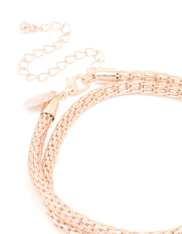 Kids Rose Gold Rainbow Diamante Heart Necklace & Ring Set