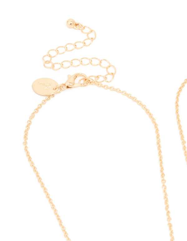 Kids Gold Pink & Purple Hugging Cat Big Sis Little Sis Necklaces Pack