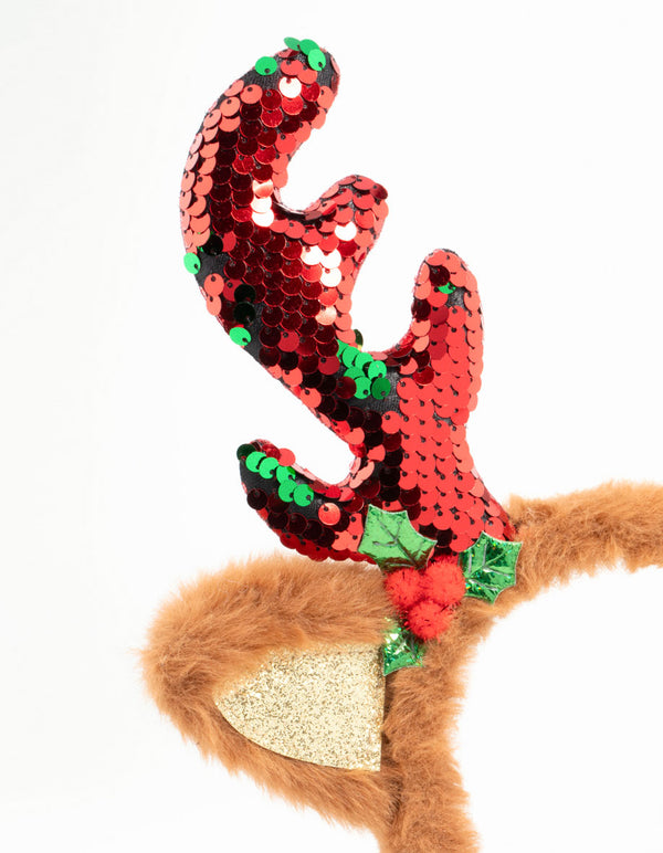 Kids Glittery Reindeer Headband