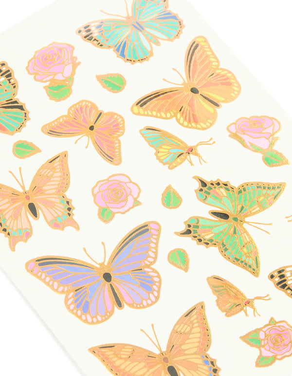 Kids Pastel Butterfly & Flower Temporary Tattoo Set