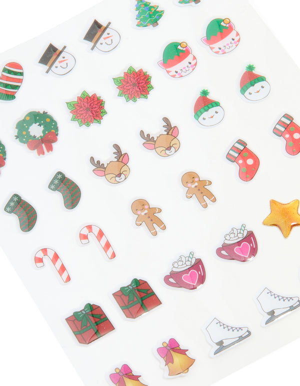 Kids Xmas Stick On Earrings Set