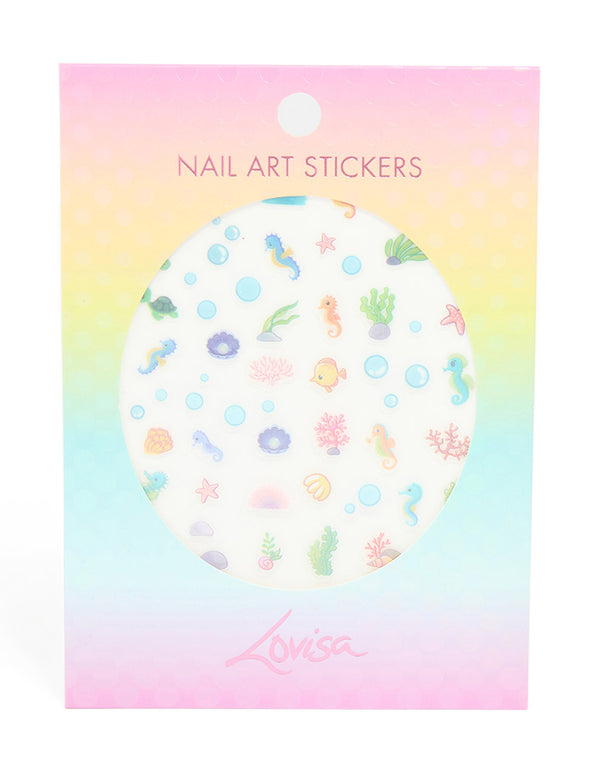 Kids Pastel Fish & Mermaid Nail Art