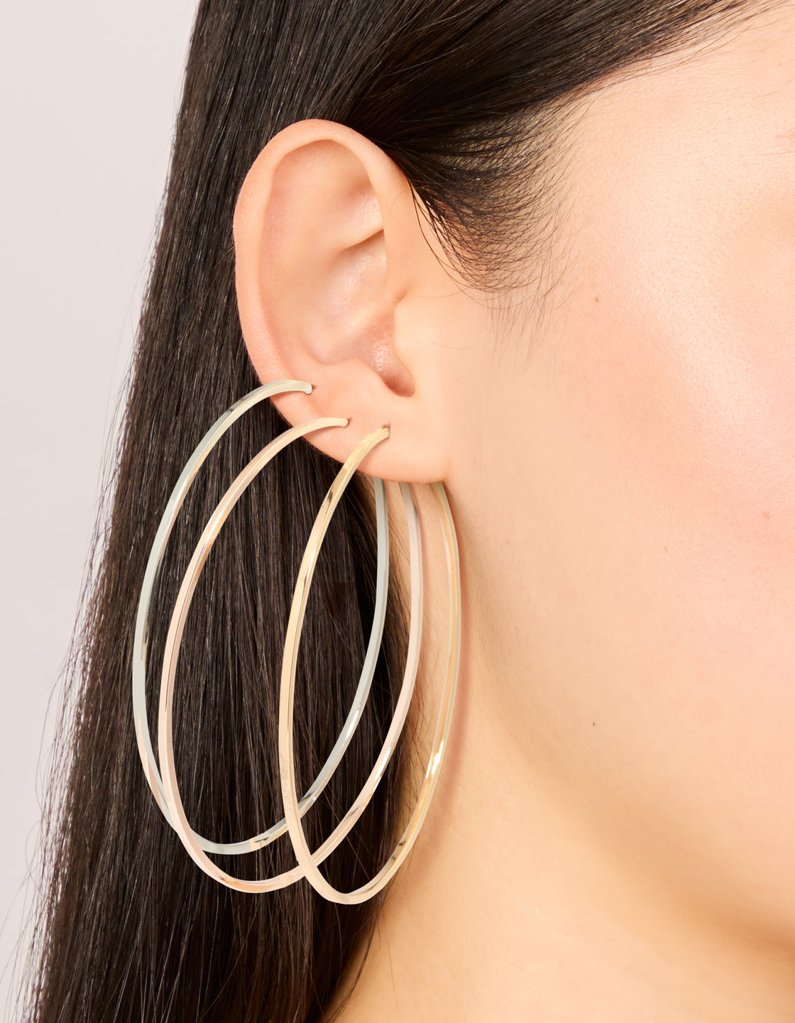 Mixed Metal Classic XL Hoop Earrings 3-Pack