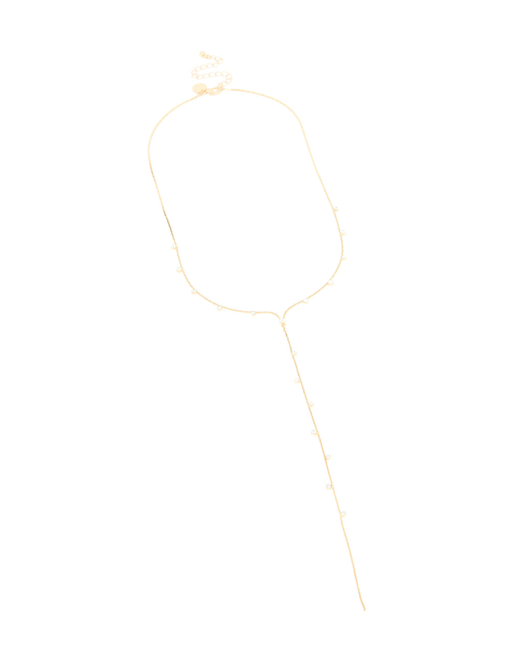 Gold Diamante Marquise Snake Y-Necklace