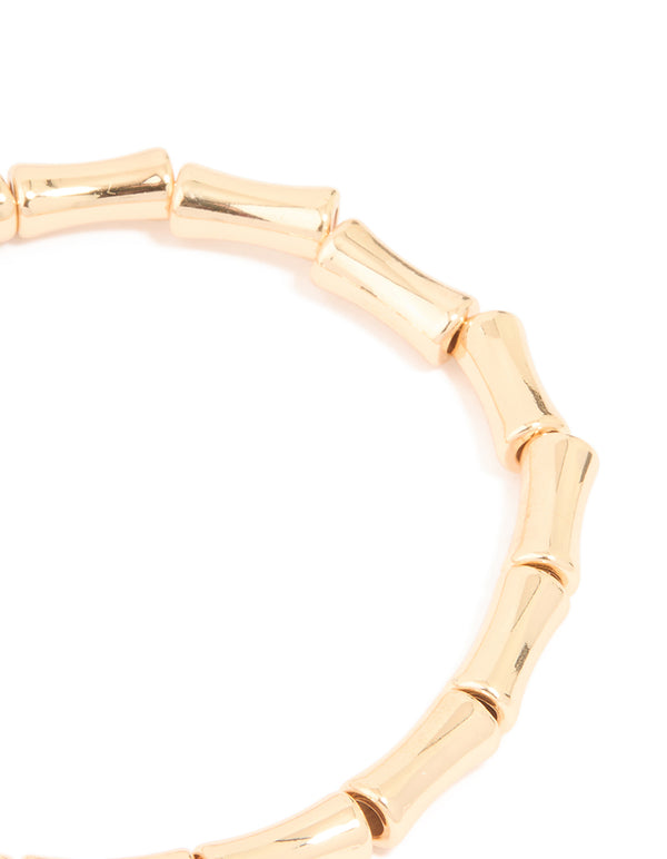Gold Bamboo Stretch Bracelets 2-Pack