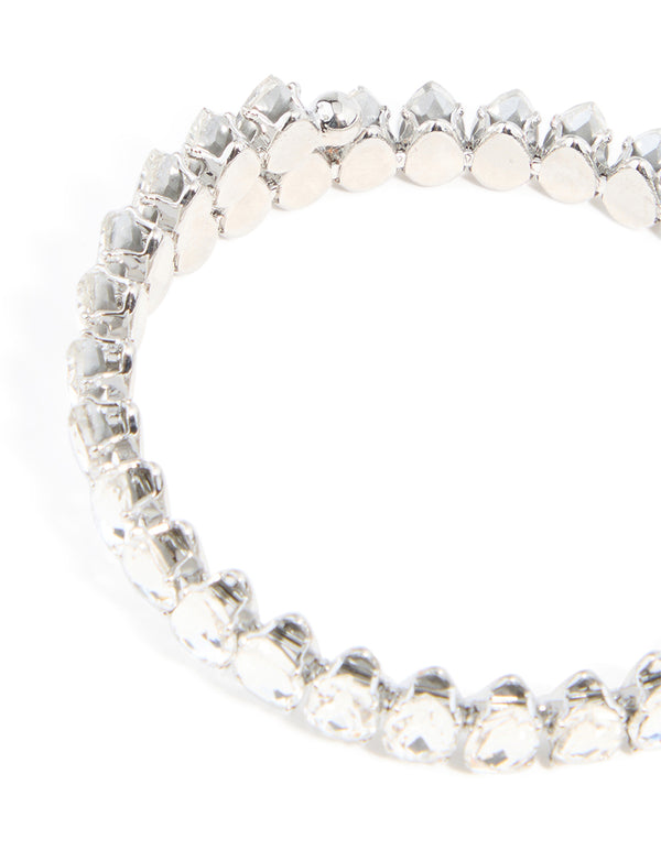 Silver Diamante Wrapped Bangle
