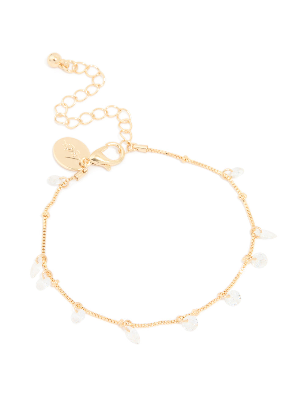 Gold Cubic Zirconia Cluster Y Bracelet