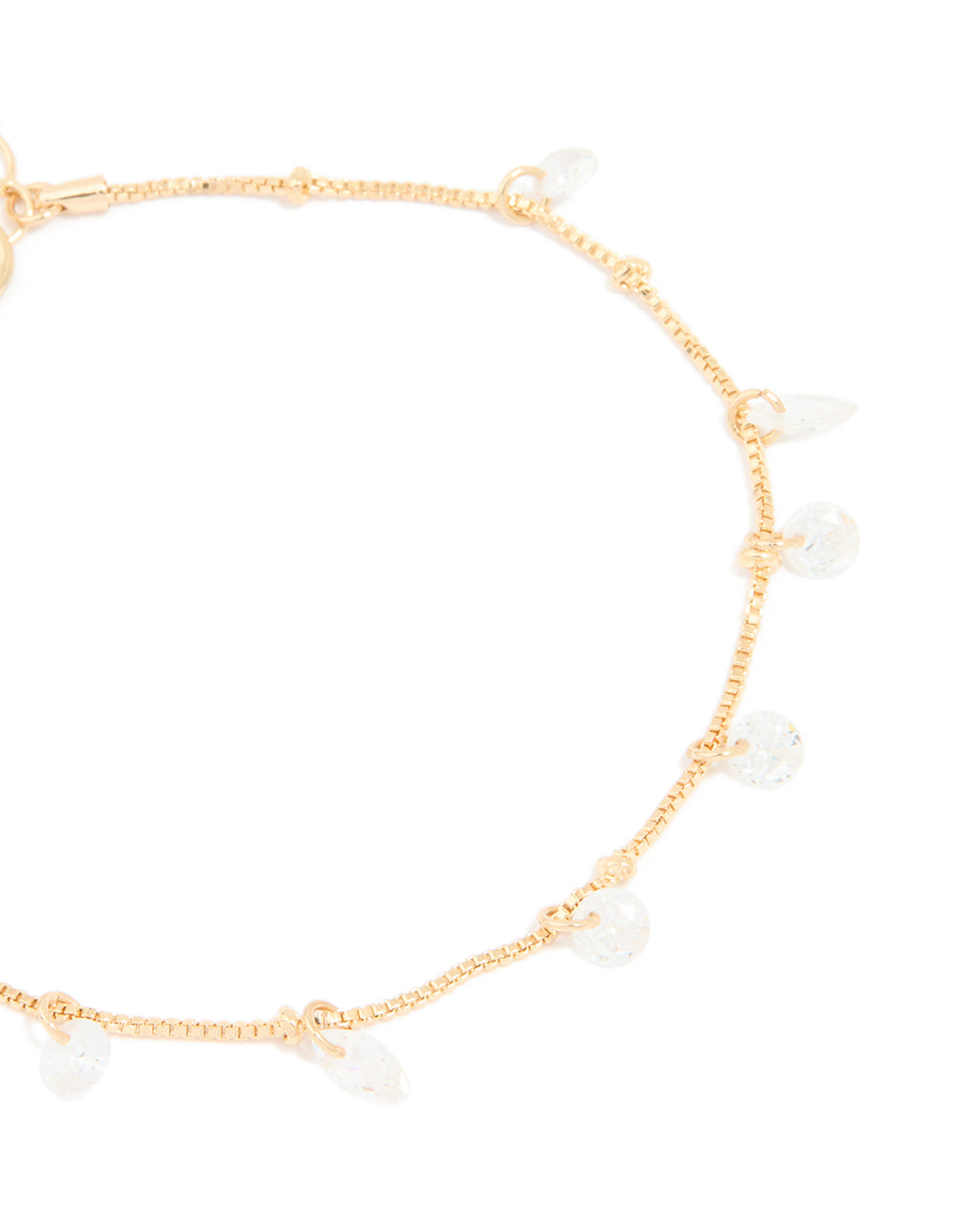 Gold Cubic Zirconia Cluster Y Bracelet