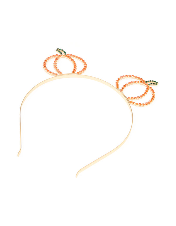 Gold Diamante Pumpkin Headband