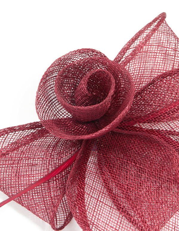 Red Fabric Bow & Rosette Corsage