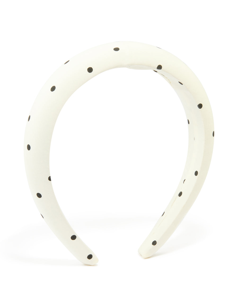 White & Black Fabric Polka Dot Padded Headband
