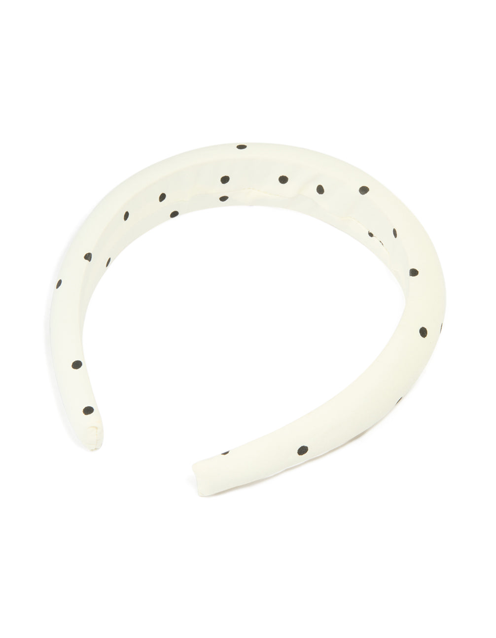 White & Black Fabric Polka Dot Padded Headband