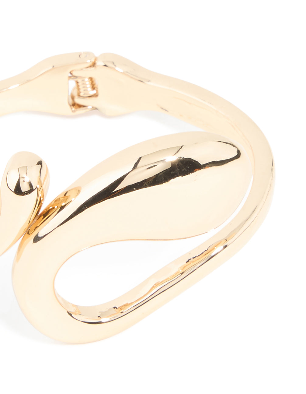 Gold Irregular Swirl Hinged Bangle