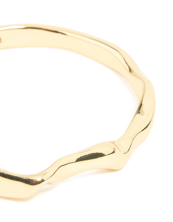 Gold Plated Organic Wavy Wrist Cuff