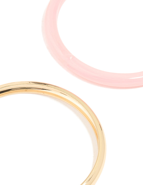 Acrylic & Gold Bangles 4-Pack