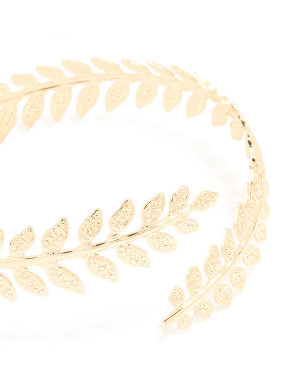 Gold Double Leaf Arm Cuff