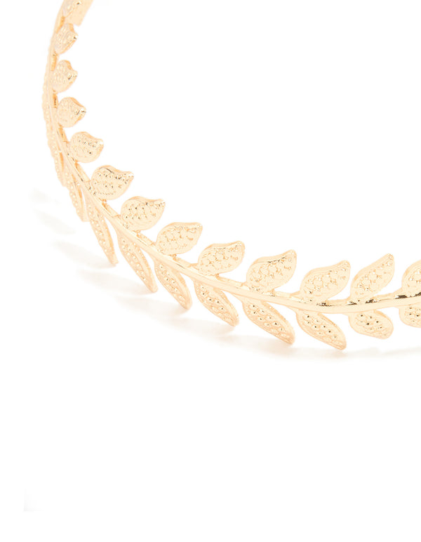 Gold Double Leaf Arm Cuff