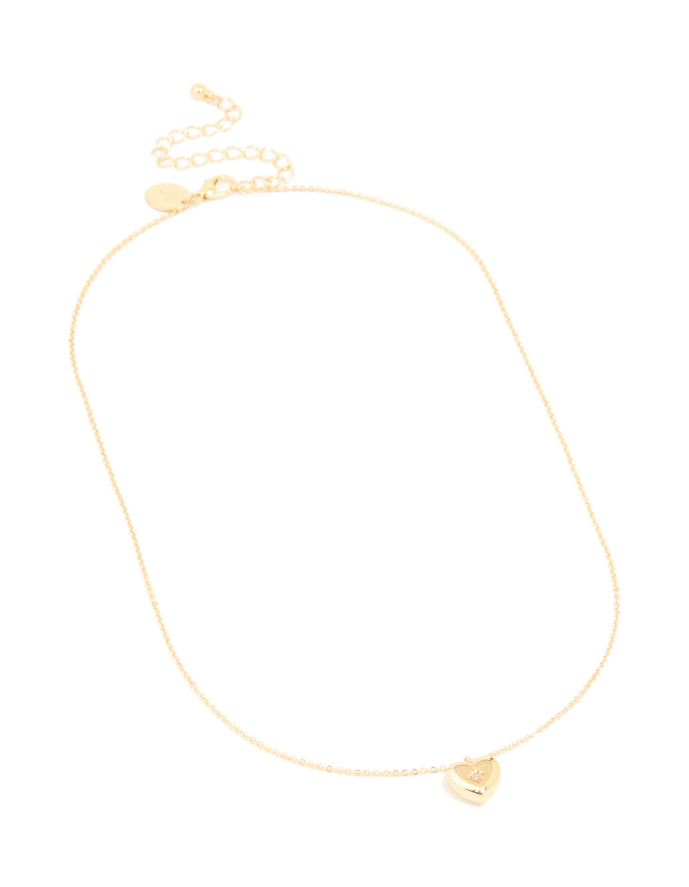 Gold Plated Cubic Zirconia Heart Locket Necklace