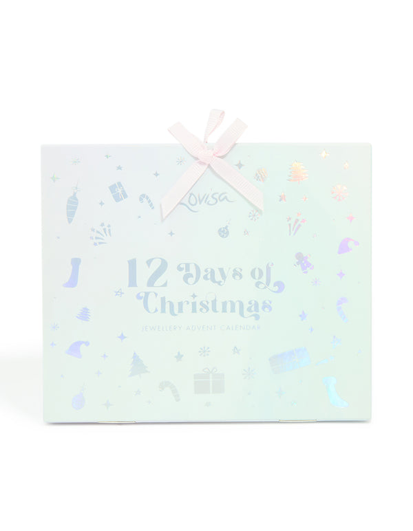 Kids Blue Gold Charm Bracelet 12-Day Advent Calendar