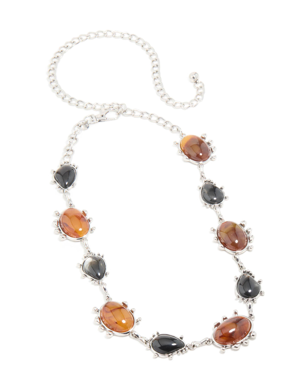 Antique Silver Mixed Stone Resin Bug Boho Belt