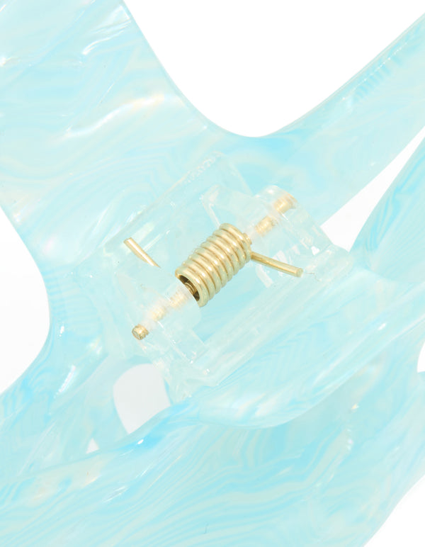 Blue Acrylic Medium Starfish Claw Clip