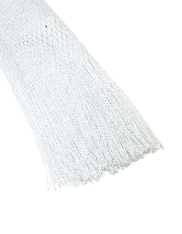 Silver Fabric Draped Scarf