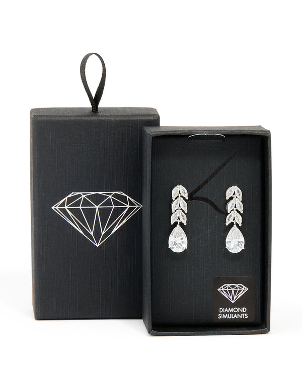 Silver Cubic Zirconia Drop Earrings