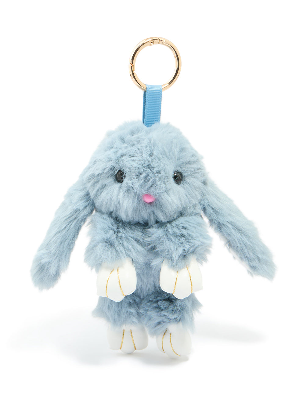 Light Blue Fabric Bunny Key Chain