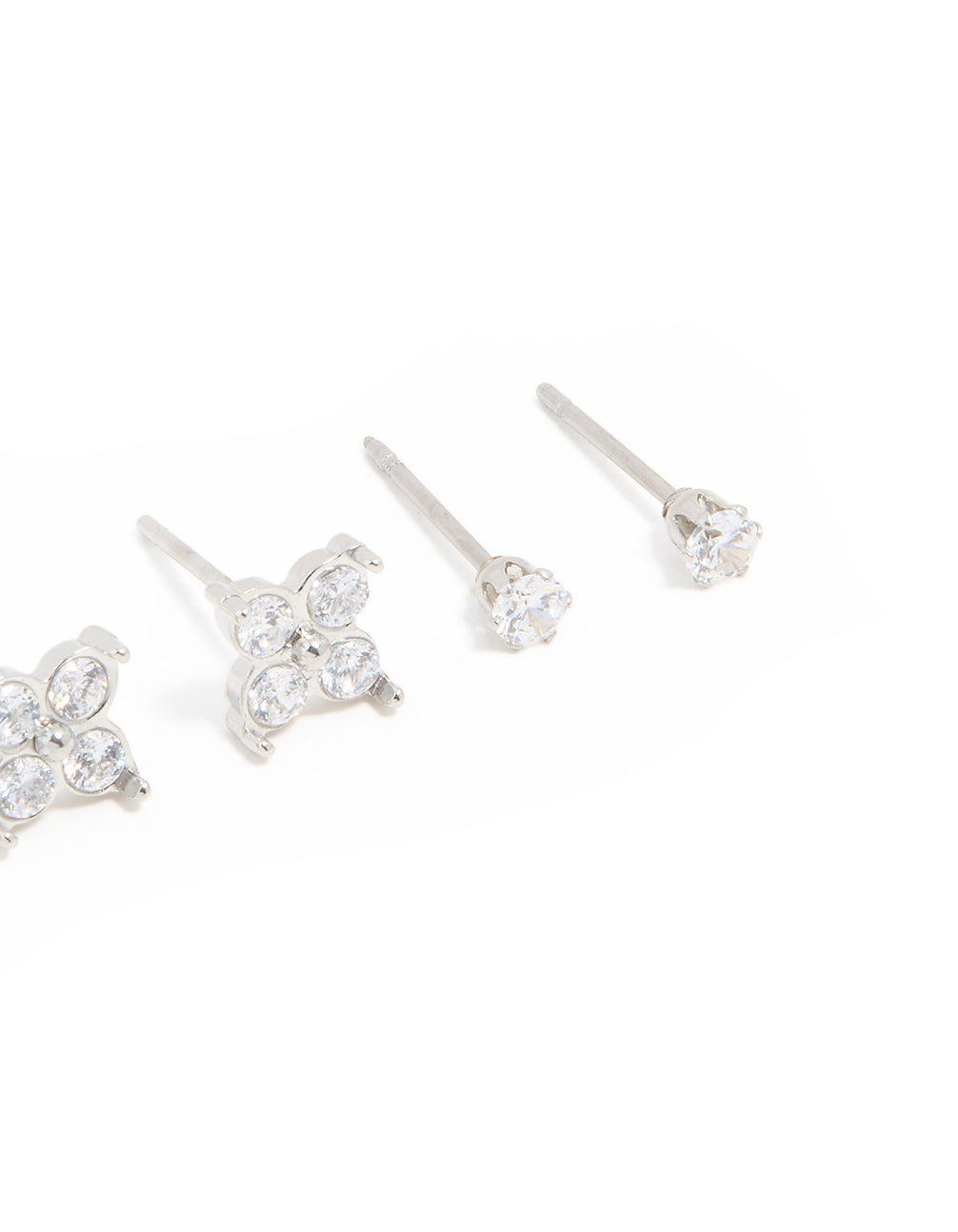 Waterproof Stainless Steel Cubic Zirconia Stud Earrings 3-Pack