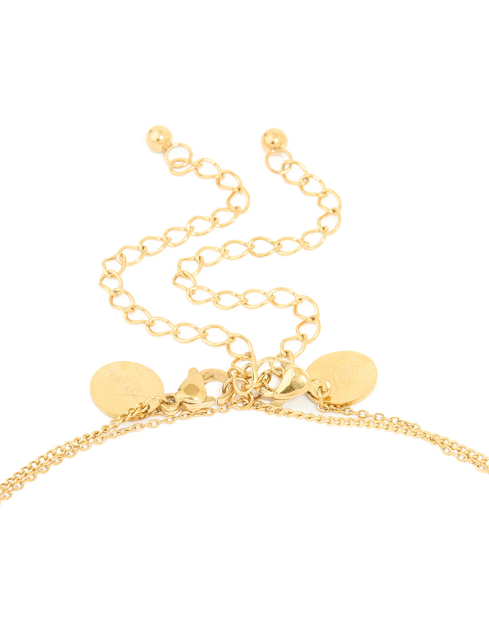 Waterproof Gold Plated Stainless Steel Cross & Chain Layered Necklace