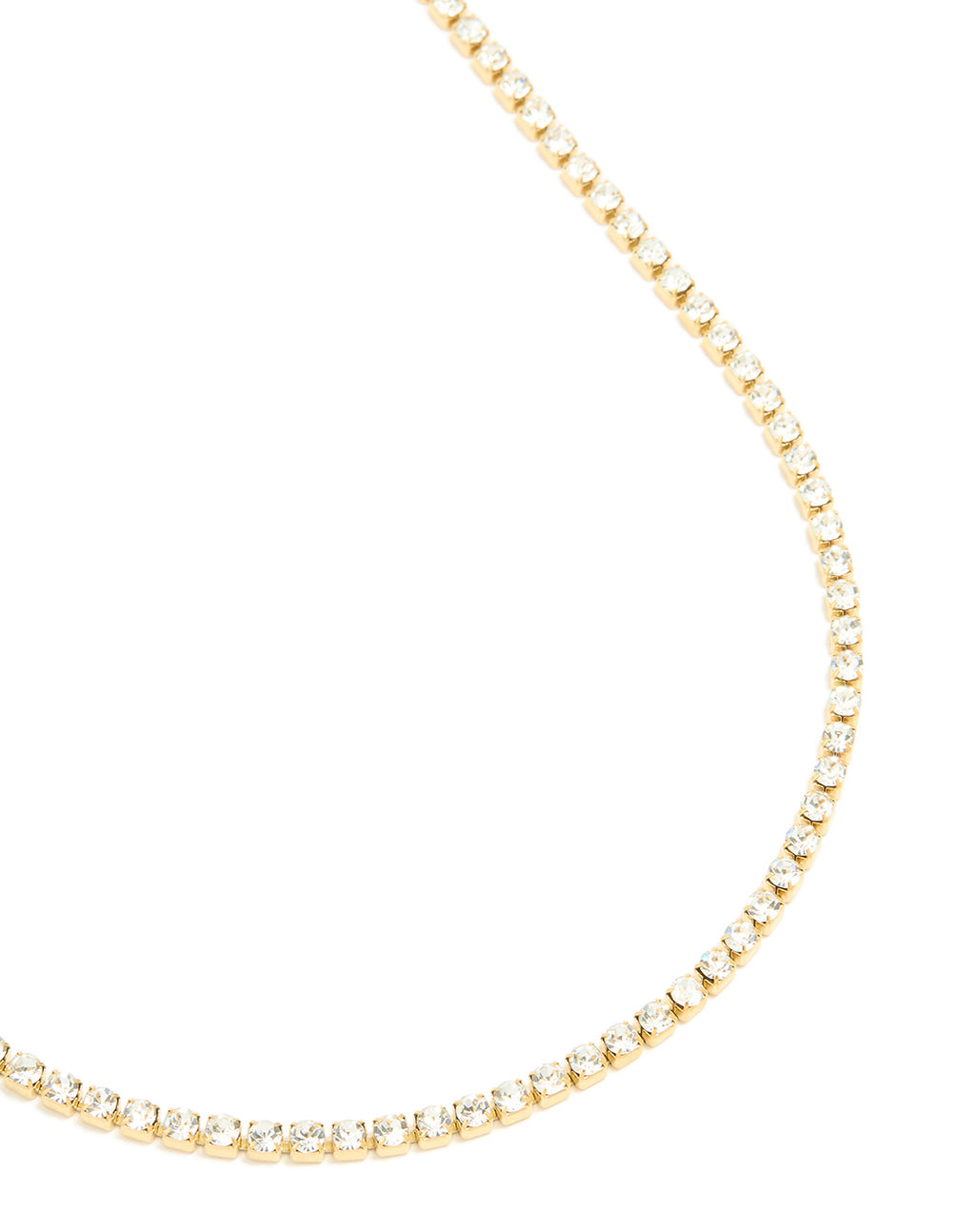 Waterproof Gold Plated Stainless Steel Cubic Zirconia Tennis Necklace