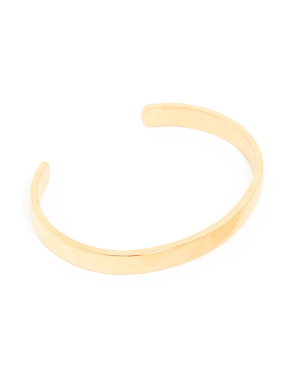 Waterproof Gold Plated Stainless Steel Smooth Wrist Cuff