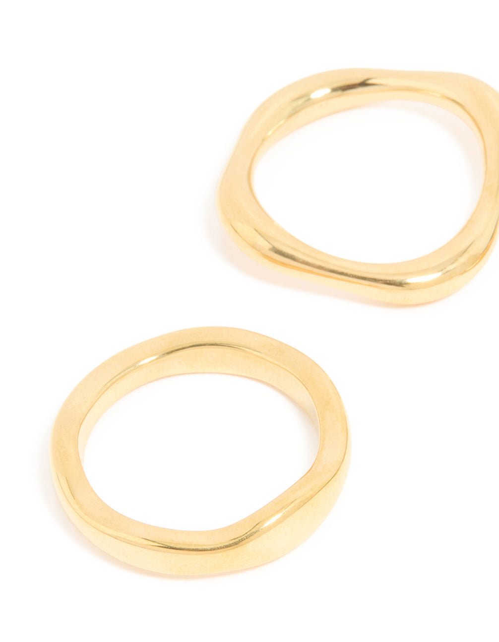 Waterproof Gold Plated Stainless Steel Organic Design Rings 3-Pack
