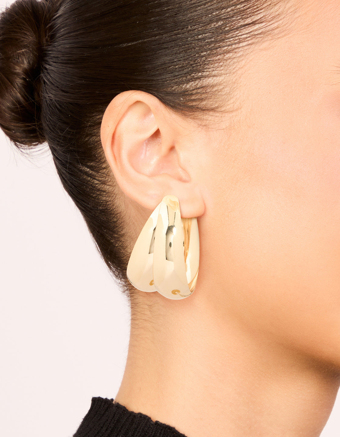 Gold Bold Double Open Hoop Earrings