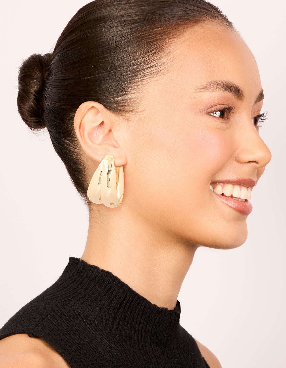 Gold Bold Double Open Hoop Earrings