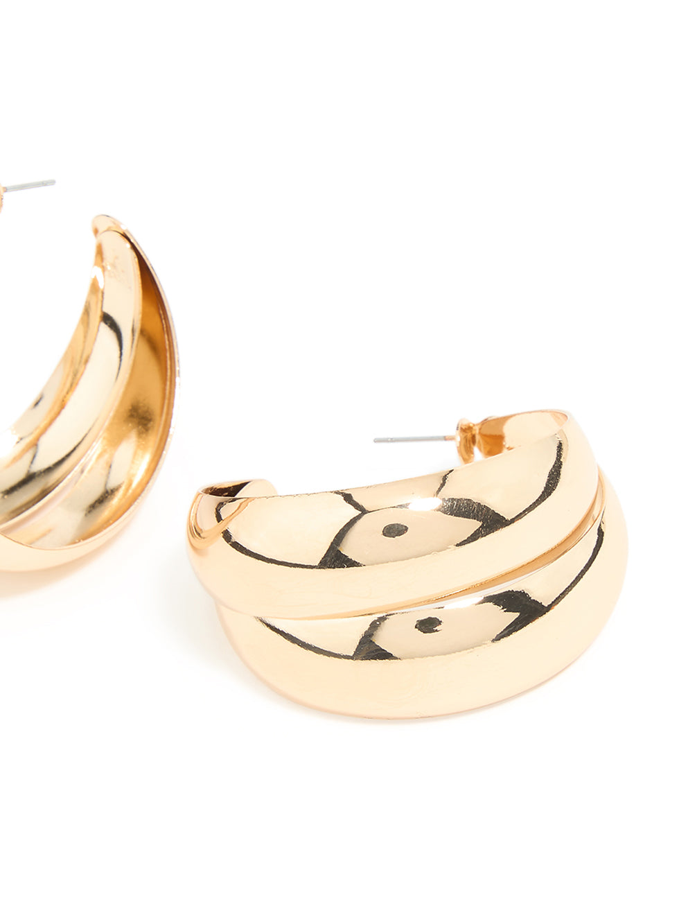 Gold Bold Double Open Hoop Earrings