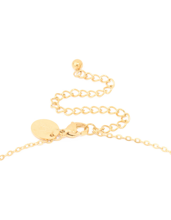 Waterproof Gold Plated Stainless Steel Large Bubble Letter Q Necklace