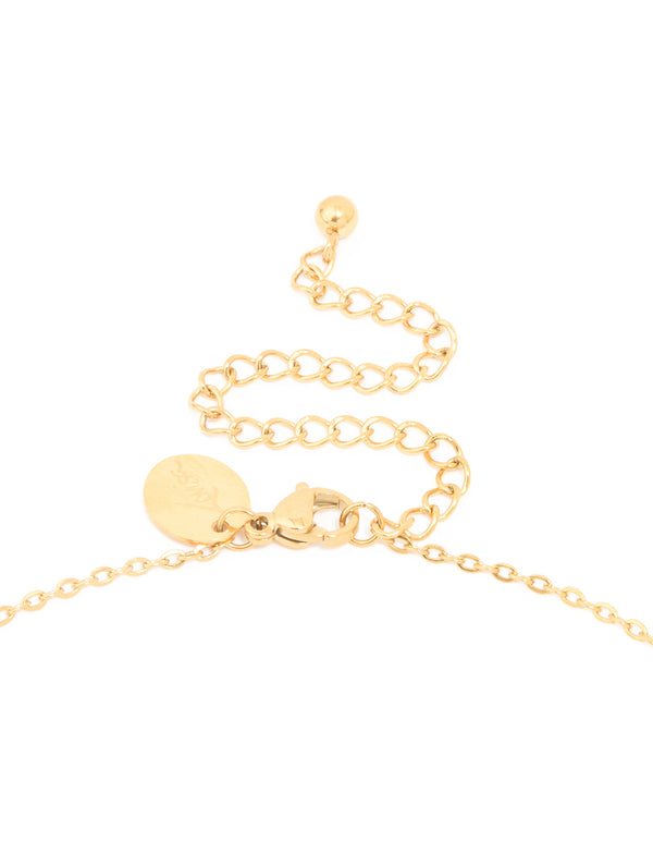 Waterproof Gold Plated Stainless Steel Large Bubble Letter Z Necklace