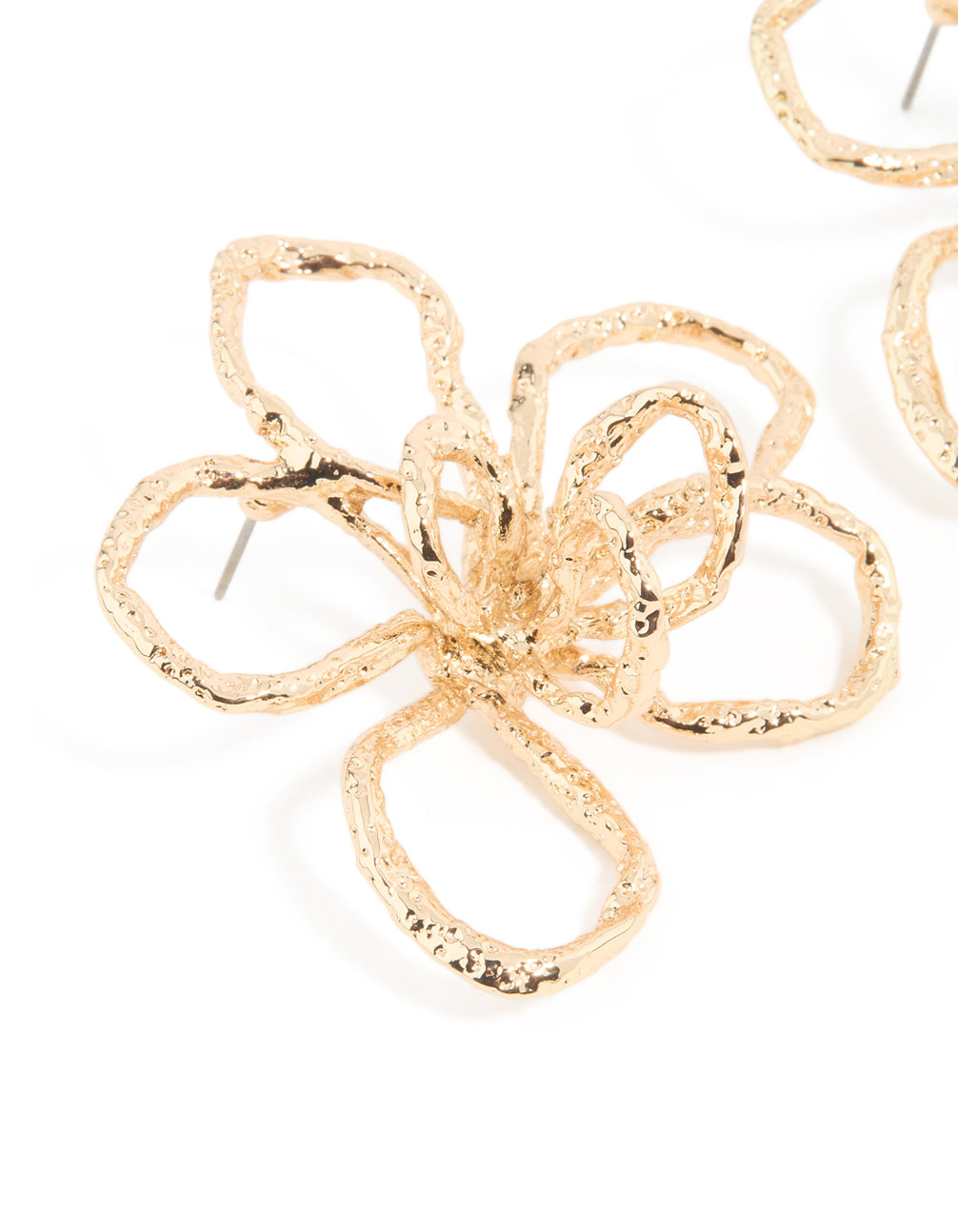 Gold Deconstructed Flower Stud Earrings