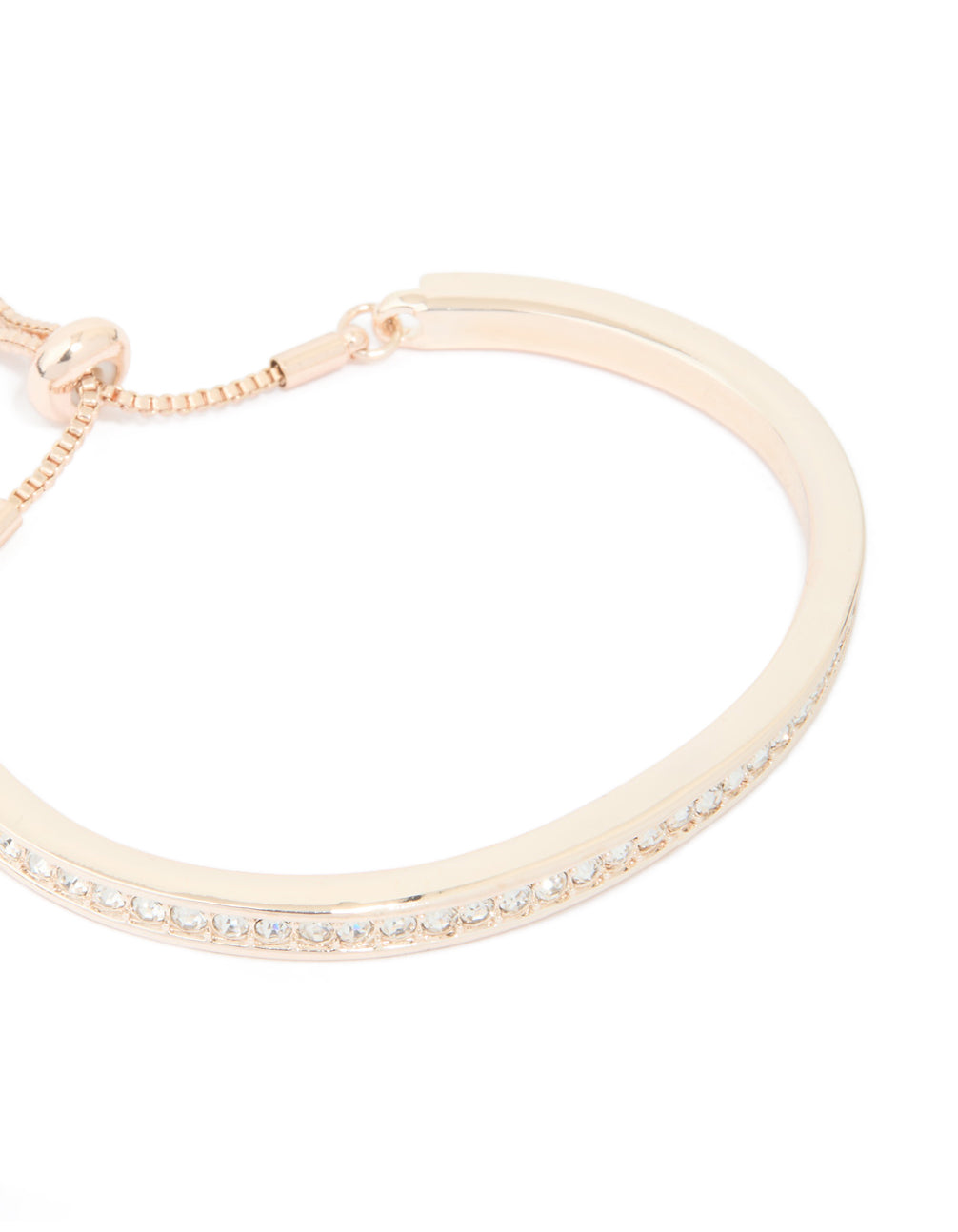 Rose Gold Diamante Toggle Bangle