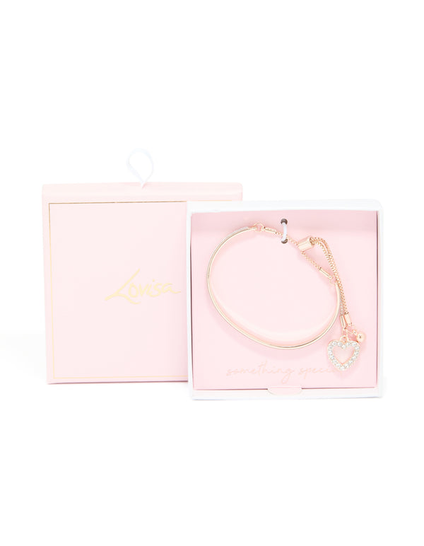 Rose Gold Glitter Toggle Bangle
