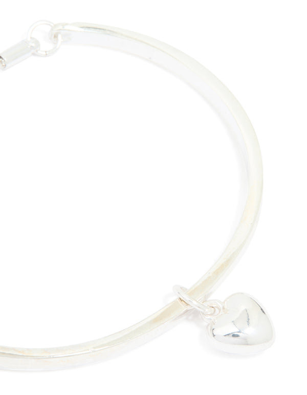 Silver Heart Toggle Bangle
