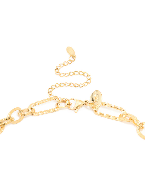 Waterproof Gold Plated Stainless Steel Multi-Link Chain Necklace