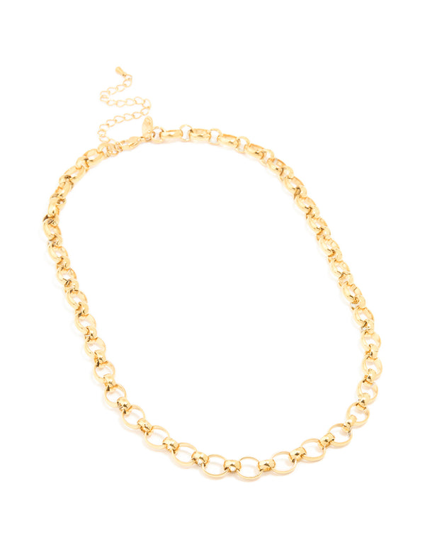 Waterproof Gold Plated Stainless Steel Interlocking Chain Necklace